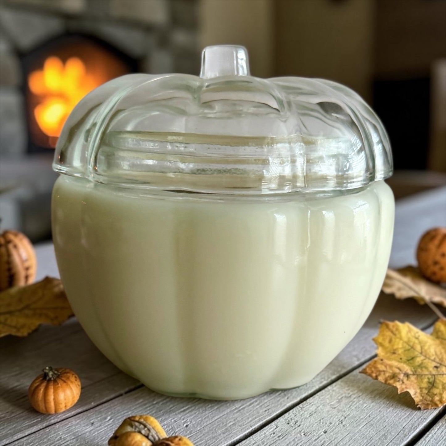 Large glass pumpkin with lid