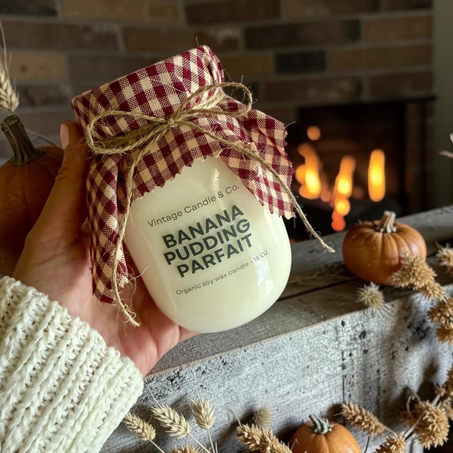 Fall farmhouse candle