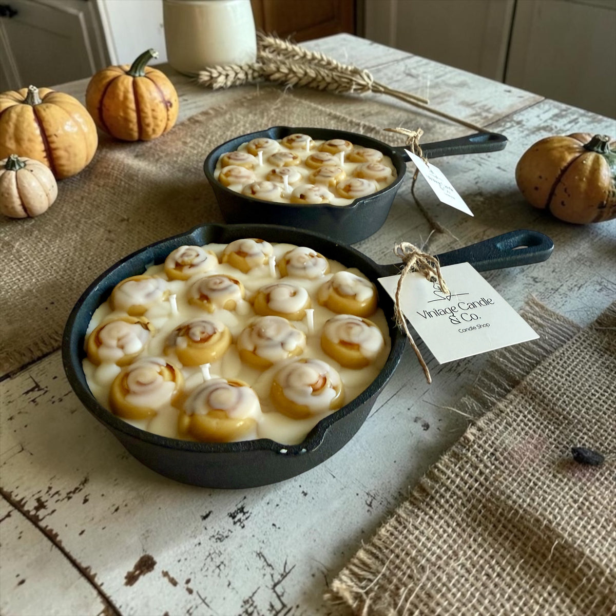 Cinnamon buns in a pan