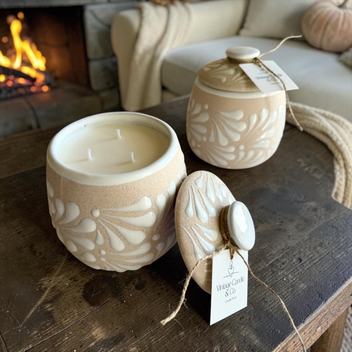 Fall vibes candle with lid
