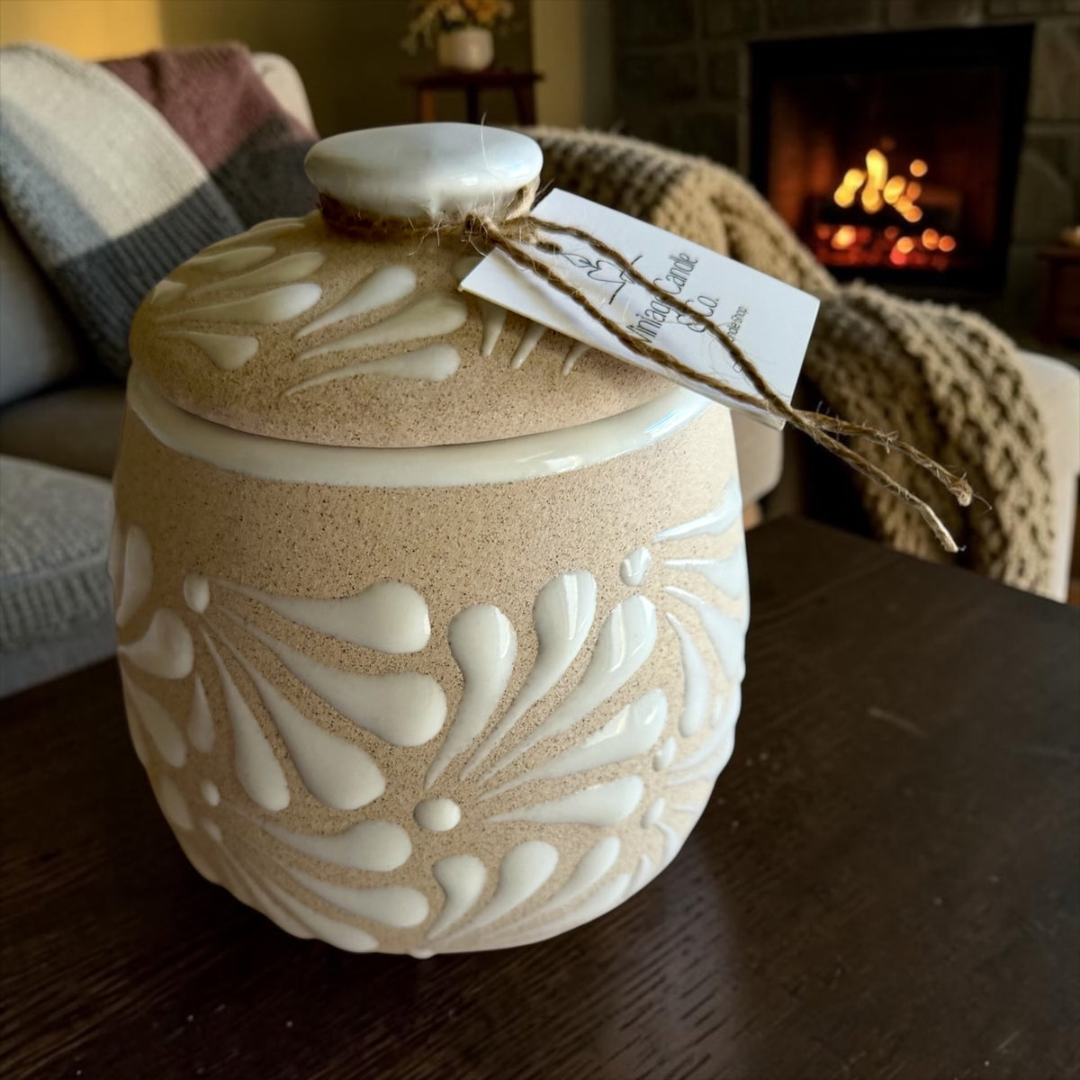 Fall vibes candle with lid