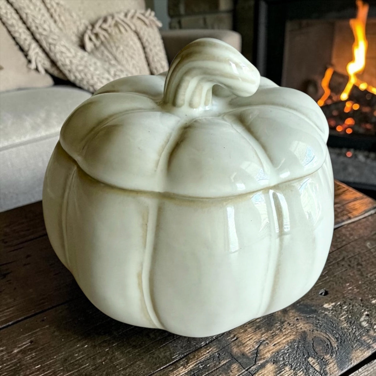 White pumpkin with lid