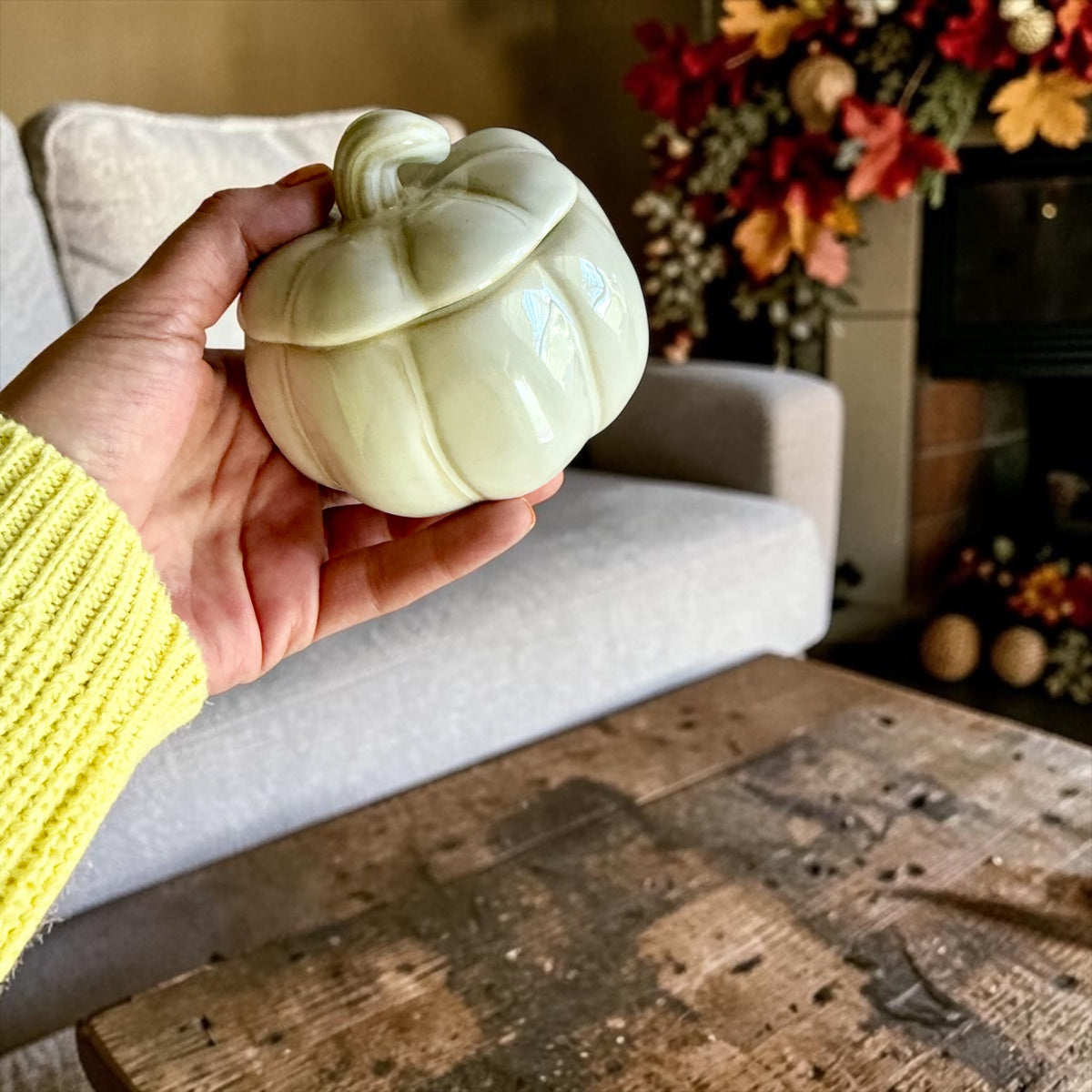 White pumpkin with lid