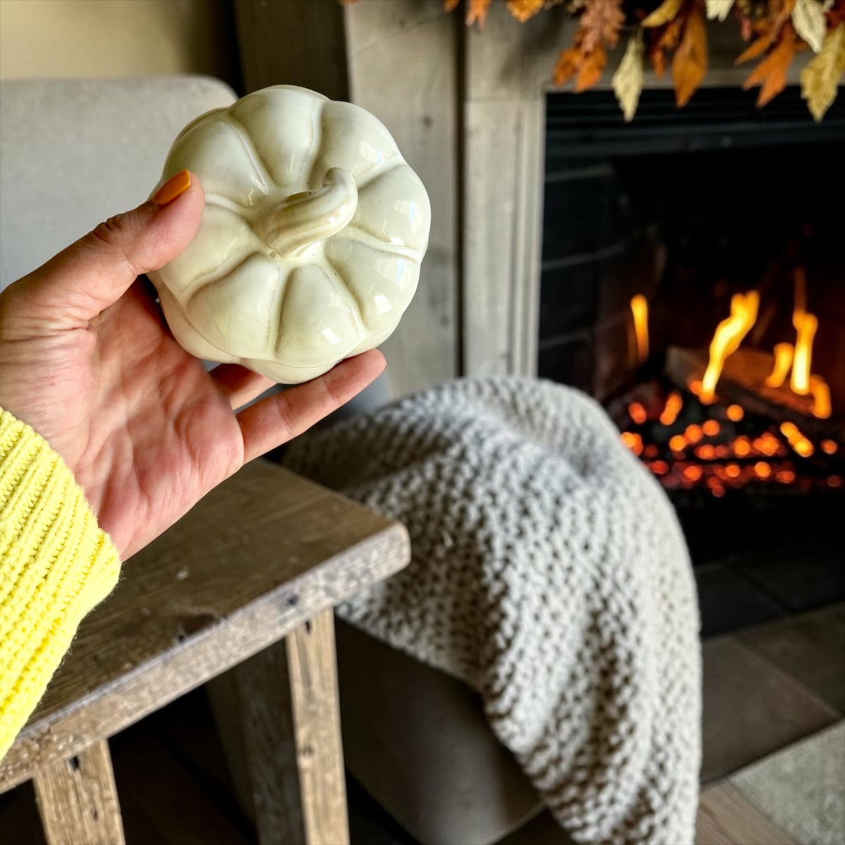 White pumpkin with lid