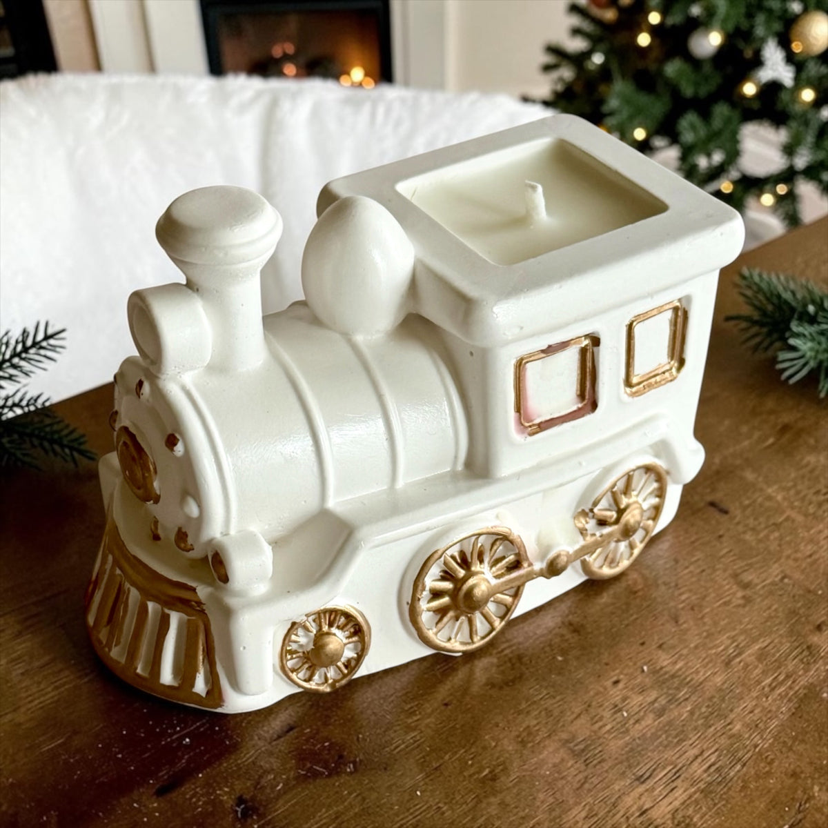 Winter Train Candle, Handmade