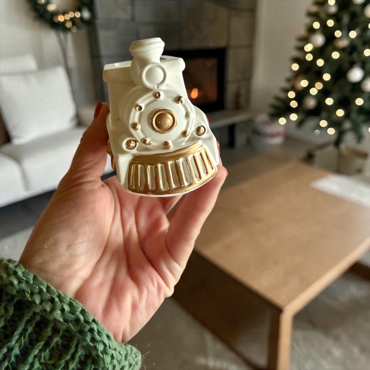 Winter Train Candle, Handmade